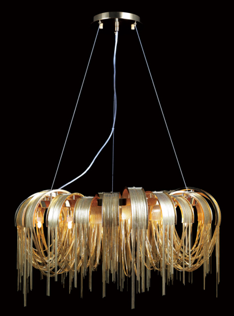 Modern Metal Gold Finish Chandelier