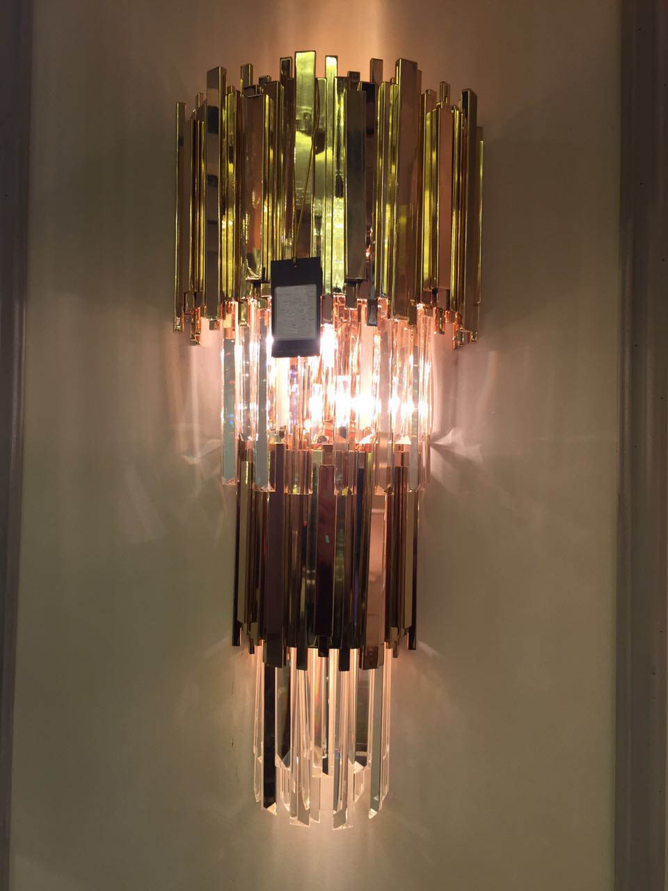 brass crystal  wall lamp
