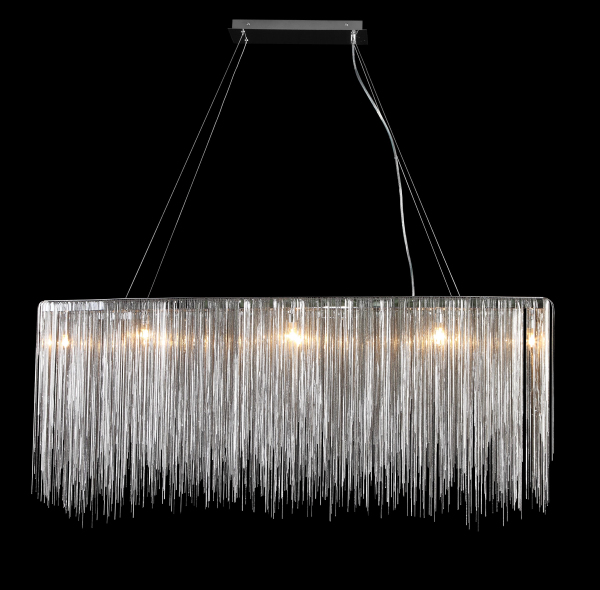 Metal Chain Nickel Finish Modern Luxury Chandelier
