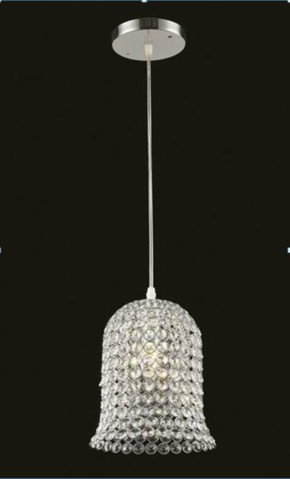 Iron in Chrome with Crystal Pendant Lamp