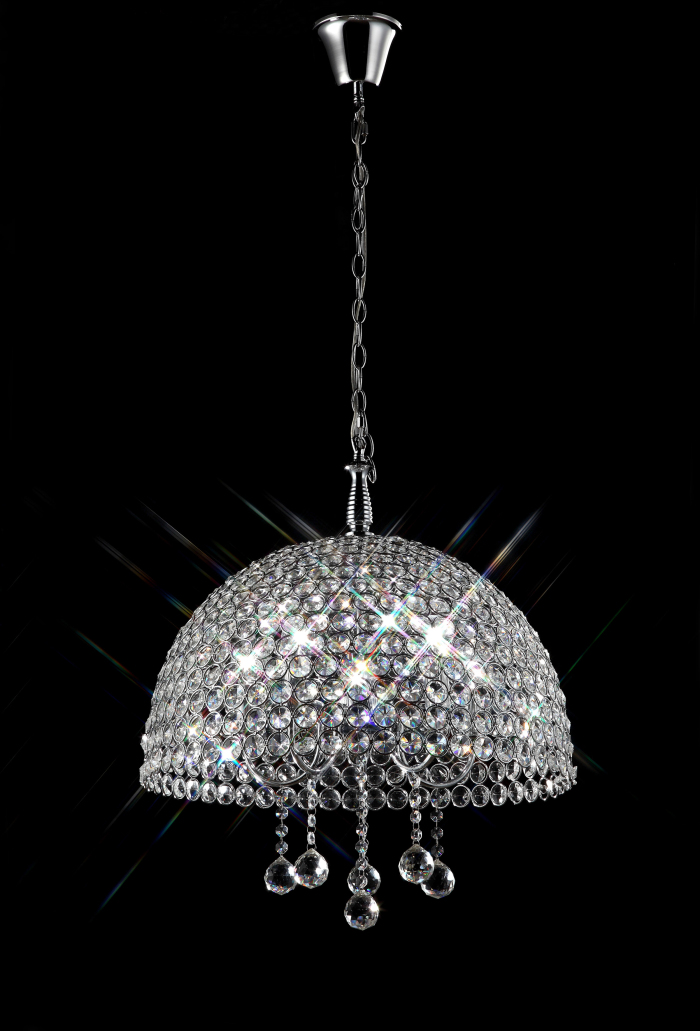 Crystal Chrome Finish Pendant Lamp